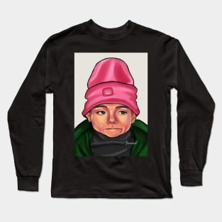 Pink Beanie Taehyung Long Sleeve T-Shirt